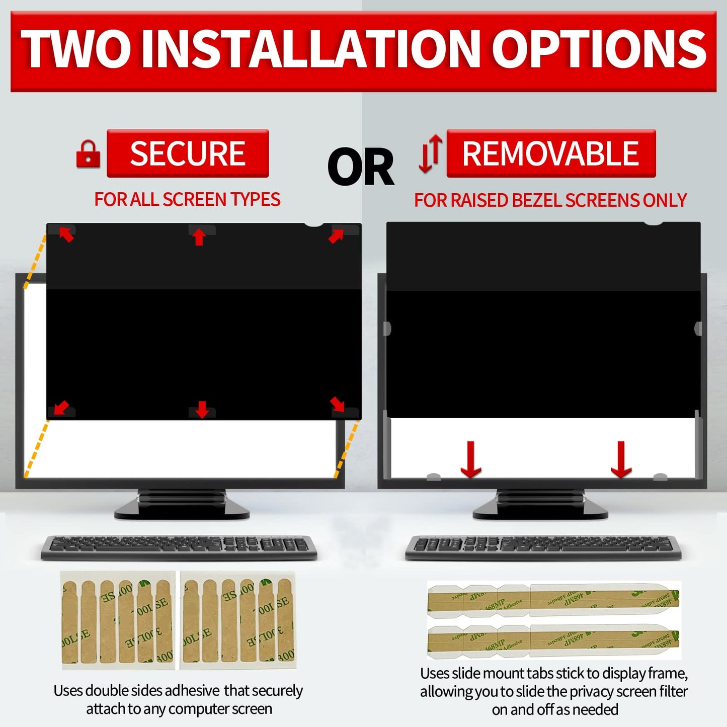 - Kinmiee 24 Inch Computer Privacy Screen Filter | WxH:532mm x 299mm -