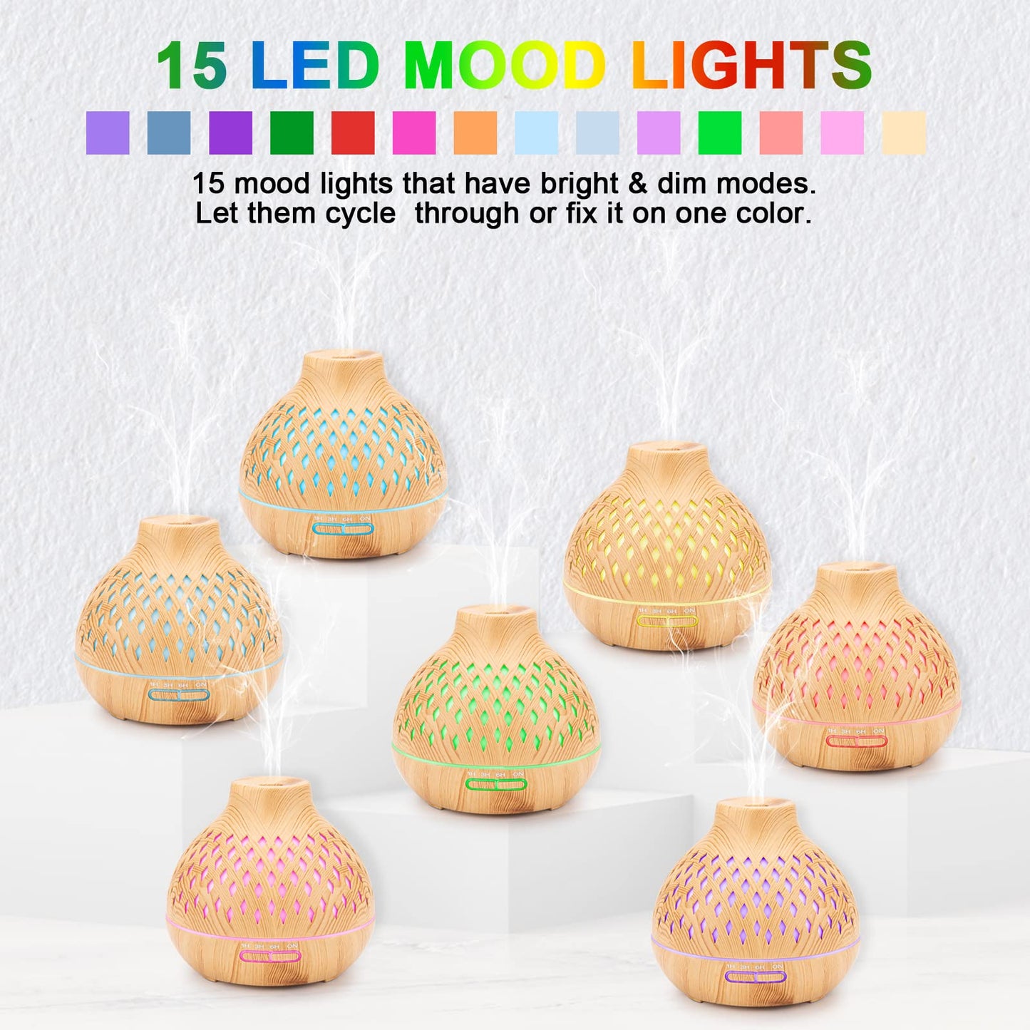 - SPLITSKY 400ML Essential Oil Diffuser | Remote Control Aroma Diffuser | 6 Essential Oils Gift Set -