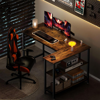 - WOODYNLUX L Shaped Desk - 43 Inch Gaming Desk, Computer Corner Desk