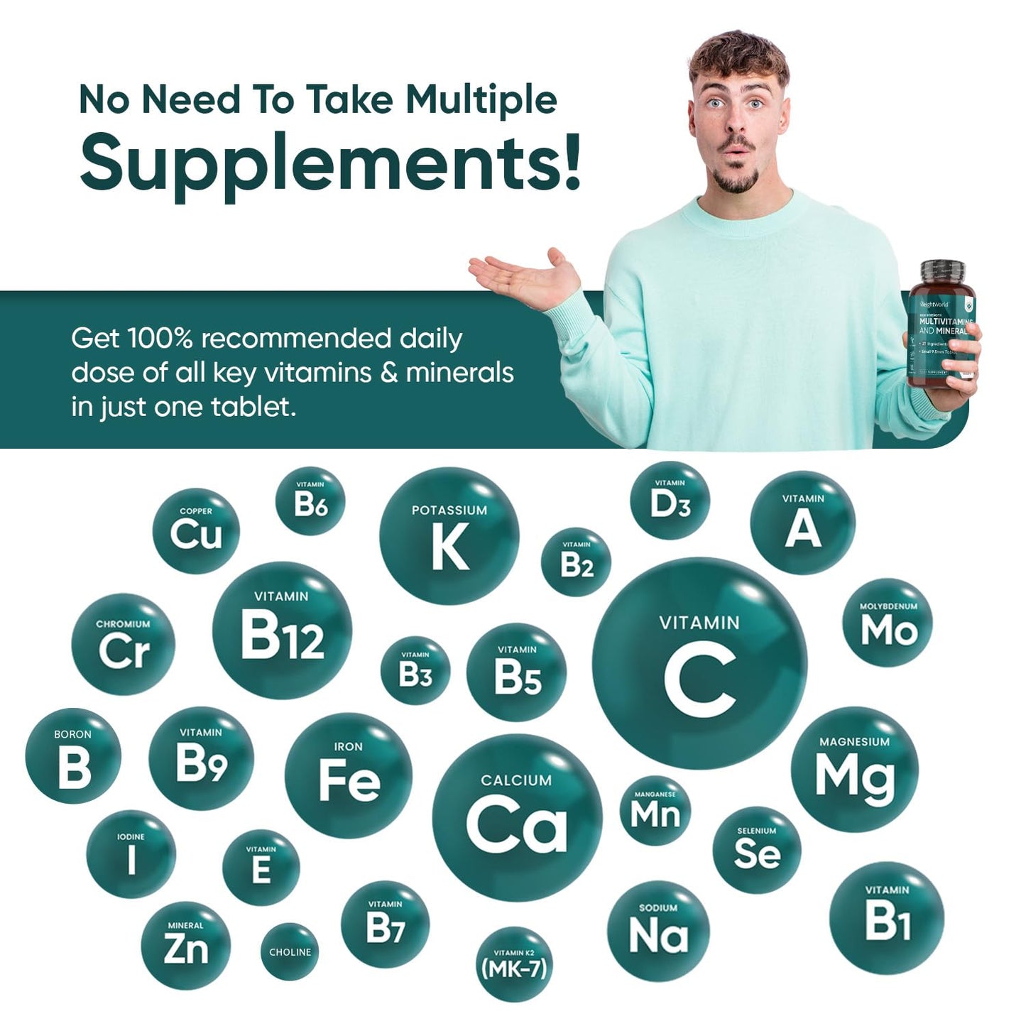 -Multivitamin Tablets for Men & Women  | 400Tablets (1+ Year Supply) 1 Tablet a Day -