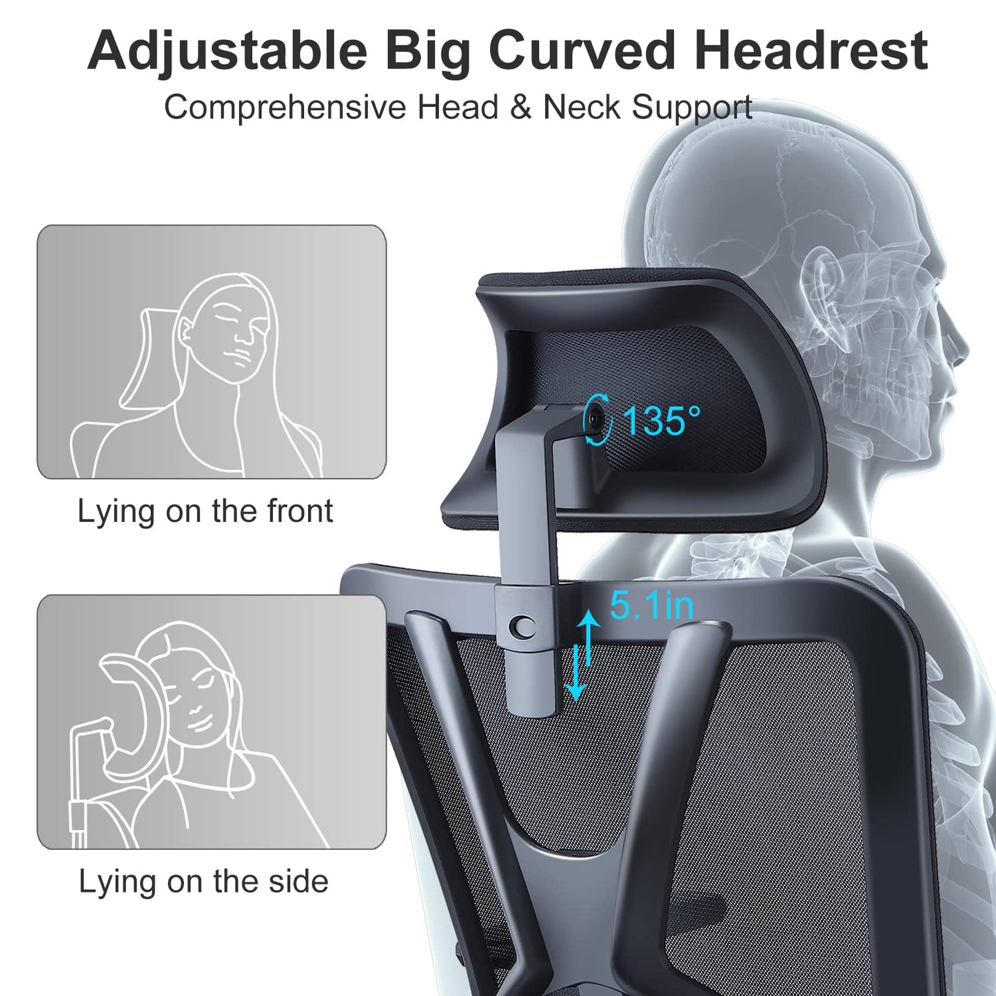 - Ticova Ergonomic Office Chair | High Back Desk Chair | Adjustable Lumbar Support -