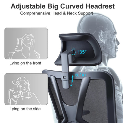 - Ticova Ergonomic Office Chair | High Back Desk Chair | Adjustable Lumbar Support -