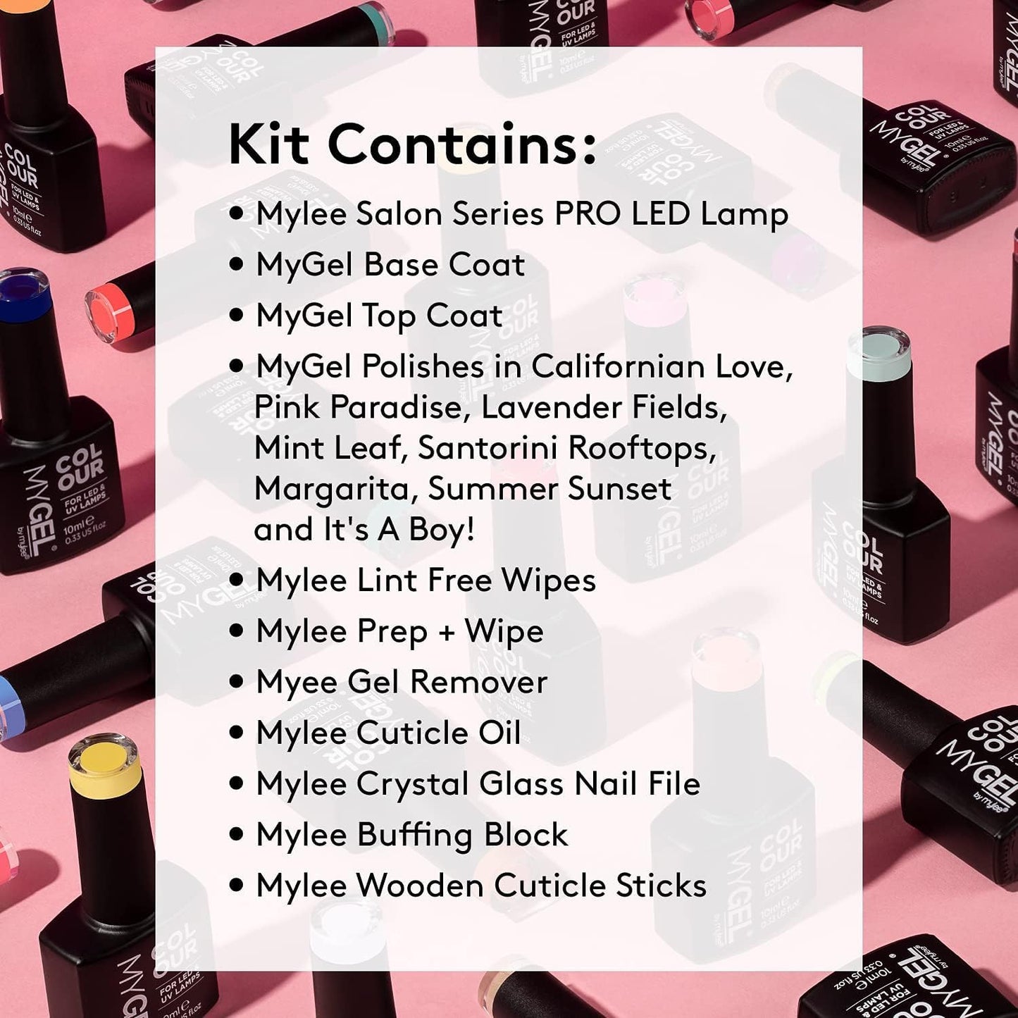 - Mylee The Full Works Gel Nail Polish LED Lamp Kit -