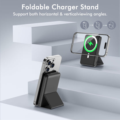 - Magnetic Power Bank | Podoru 10000mAh Foldable Wireless Portable Charger -