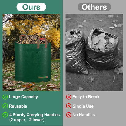 - Garden Waste Bags Heavy Duty with Handles | 272 Litre Reusable Outdoor Garden Yard Bag Foldable Garden Bags | 3 Pack -