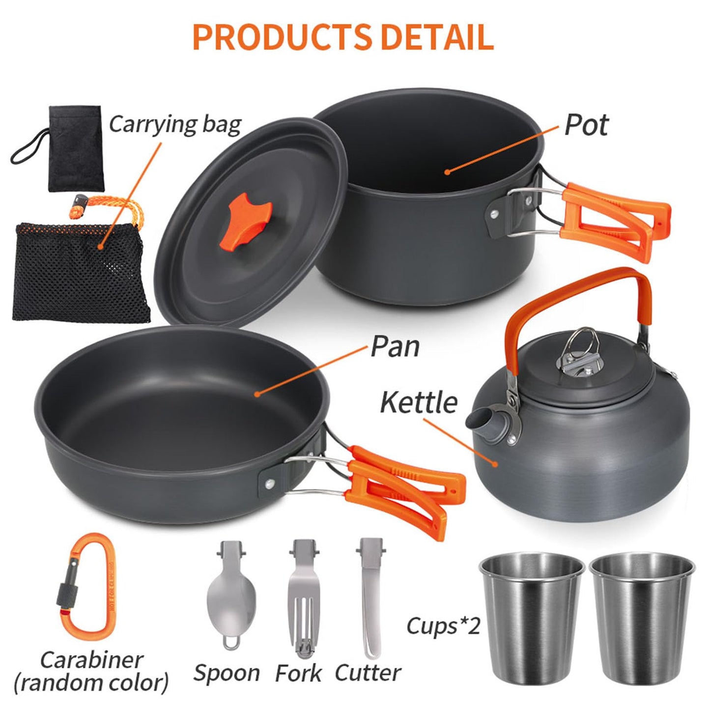 - Lixada Camping Cookware Kit | Portable 2-3 People Camping Cooking Set | Lightweight -