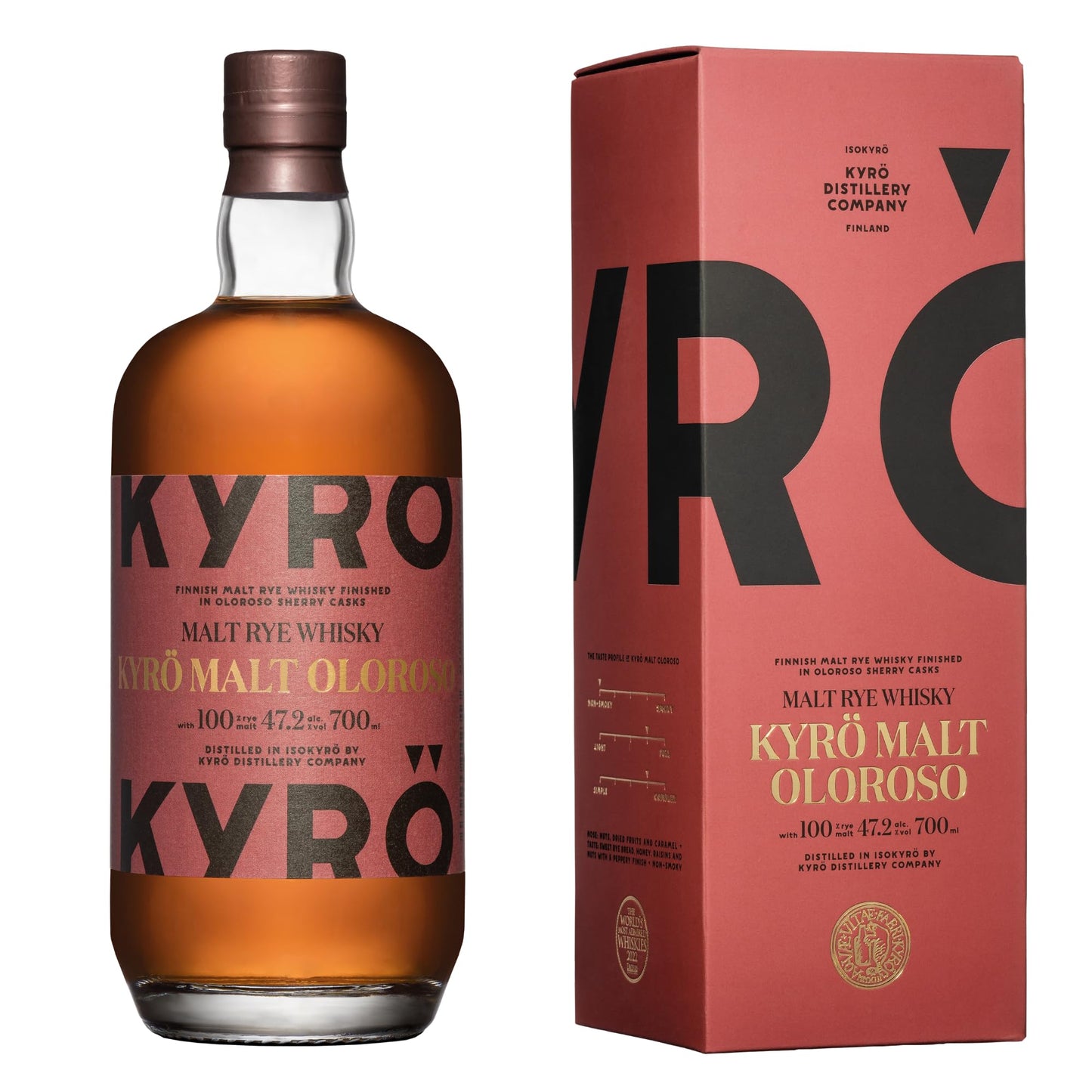 - Kyrö Oloroso Malt Rye Whisky | 70cl | 47.2% ABV | Finnish Rye Whisky -