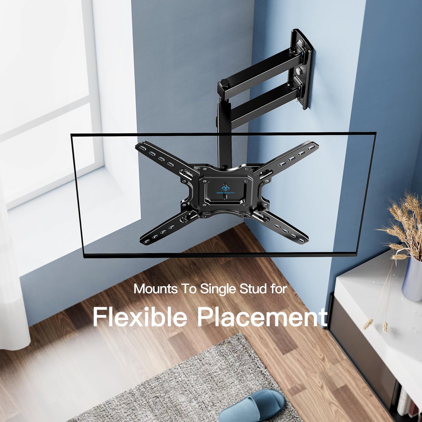 - PERLESMITH TV Wall Mount | Swivel & Tilt | Extends Heavy Duty TV Wall Bracket for 26-60 inch Plasma & Curved TV | 35kg Max -
