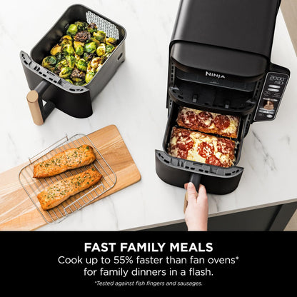 - Ninja Double Stack XL Air Fryer | Vertical Dual Drawer Air Fryer 4 cooking levels -