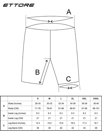 - Ettore Mens Gel Padded Cycling Shorts |  Quick Dry Bicycle Shorts -