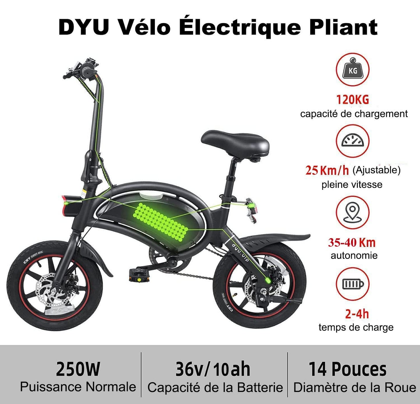 - DYU Folding Electric Bike | 14 inch Portable E-bike | Smart Electric Bicycle -