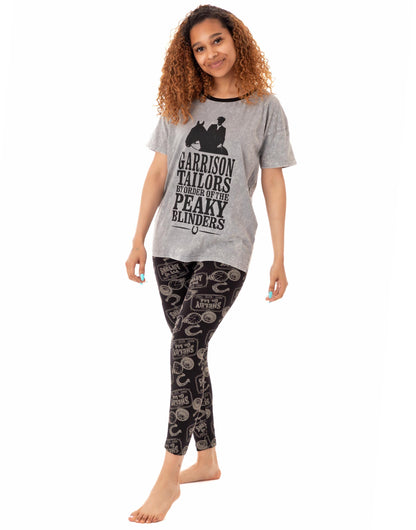 - PEAKY BLINDERS Pyjamas For Women | Tommy Shelby T-Shirt & Leggings | Lounge-pants PJ Set -