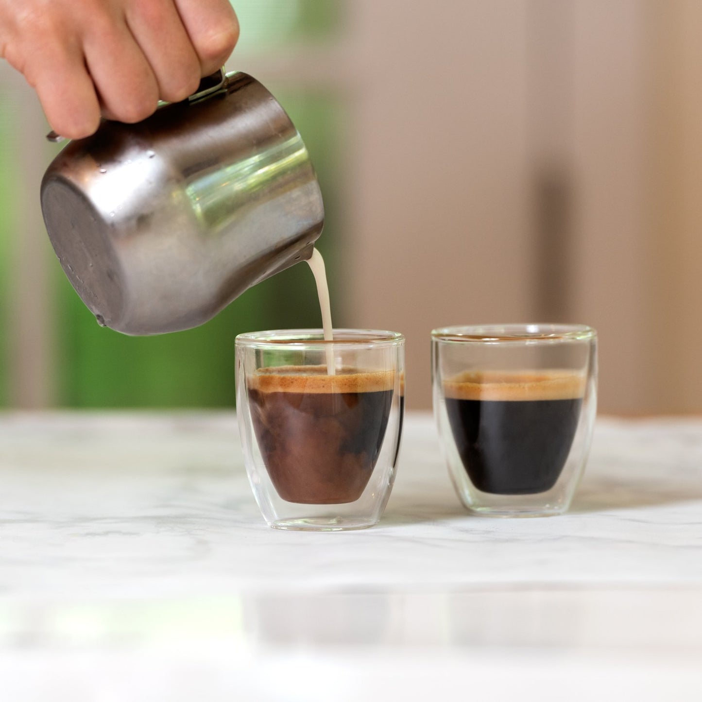 - Verre Collection Double Wall Glass Espresso Latte Cappuccino Mug, Coffee Cup | Set of 2 (2, 2.7 oz) (80 ml) -