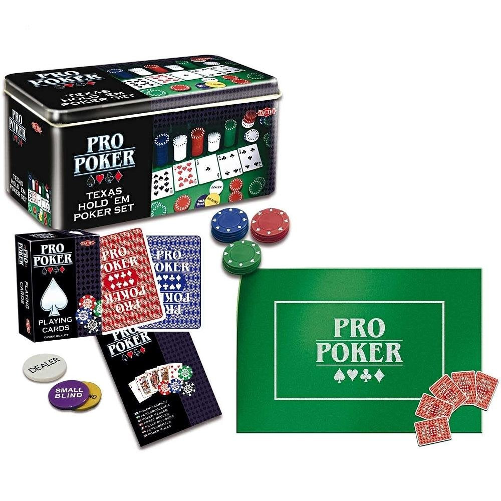 - Tactic Games UK Pro Poker Texas Hold'em Set | Tin -