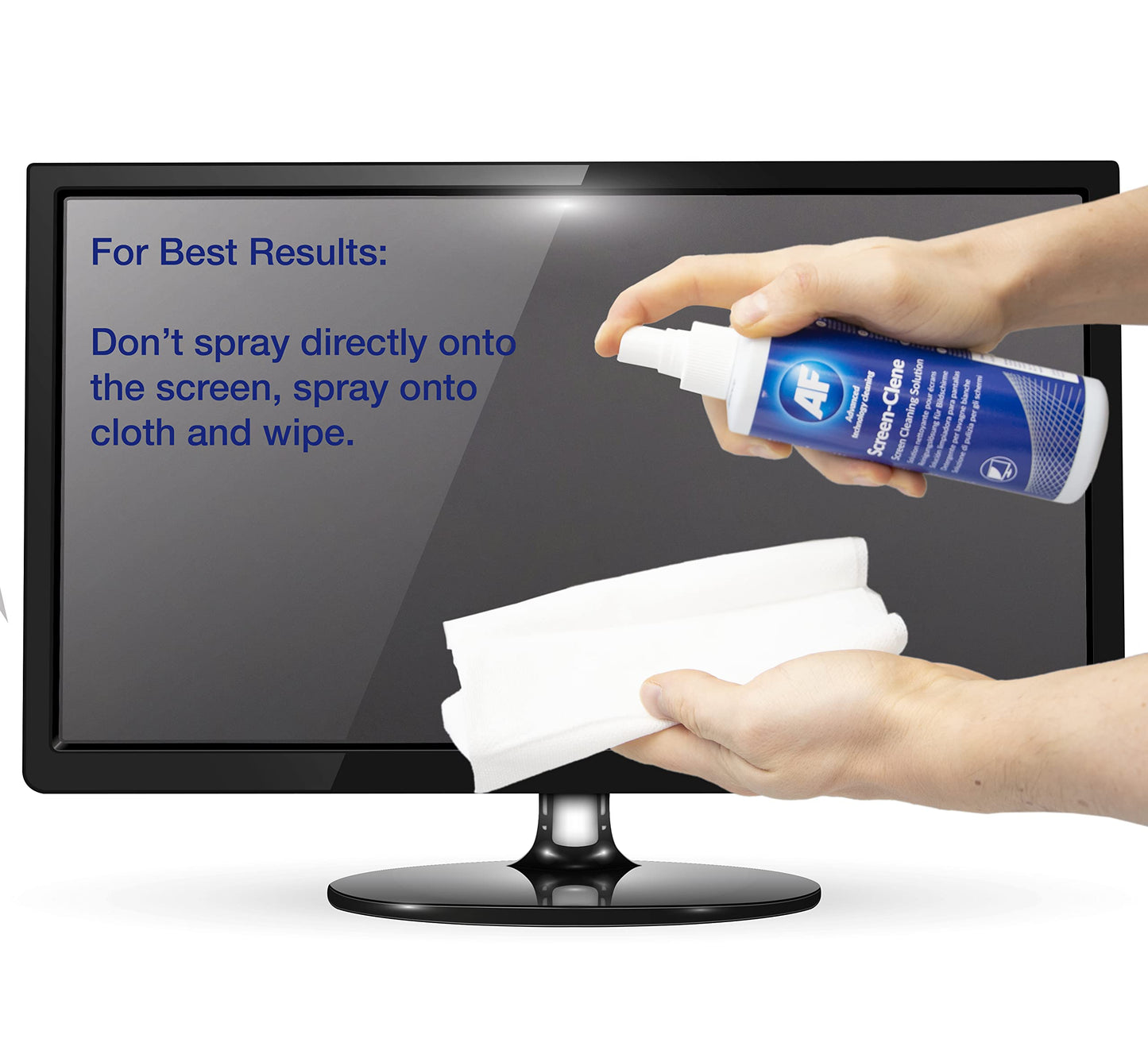 AF Screen Cleaner Spray 250ml - Cleaning Solution For Mobile Phones, TV's, Laptops, Monitors, LED, LCD, Plasma & Tablets, Clear,