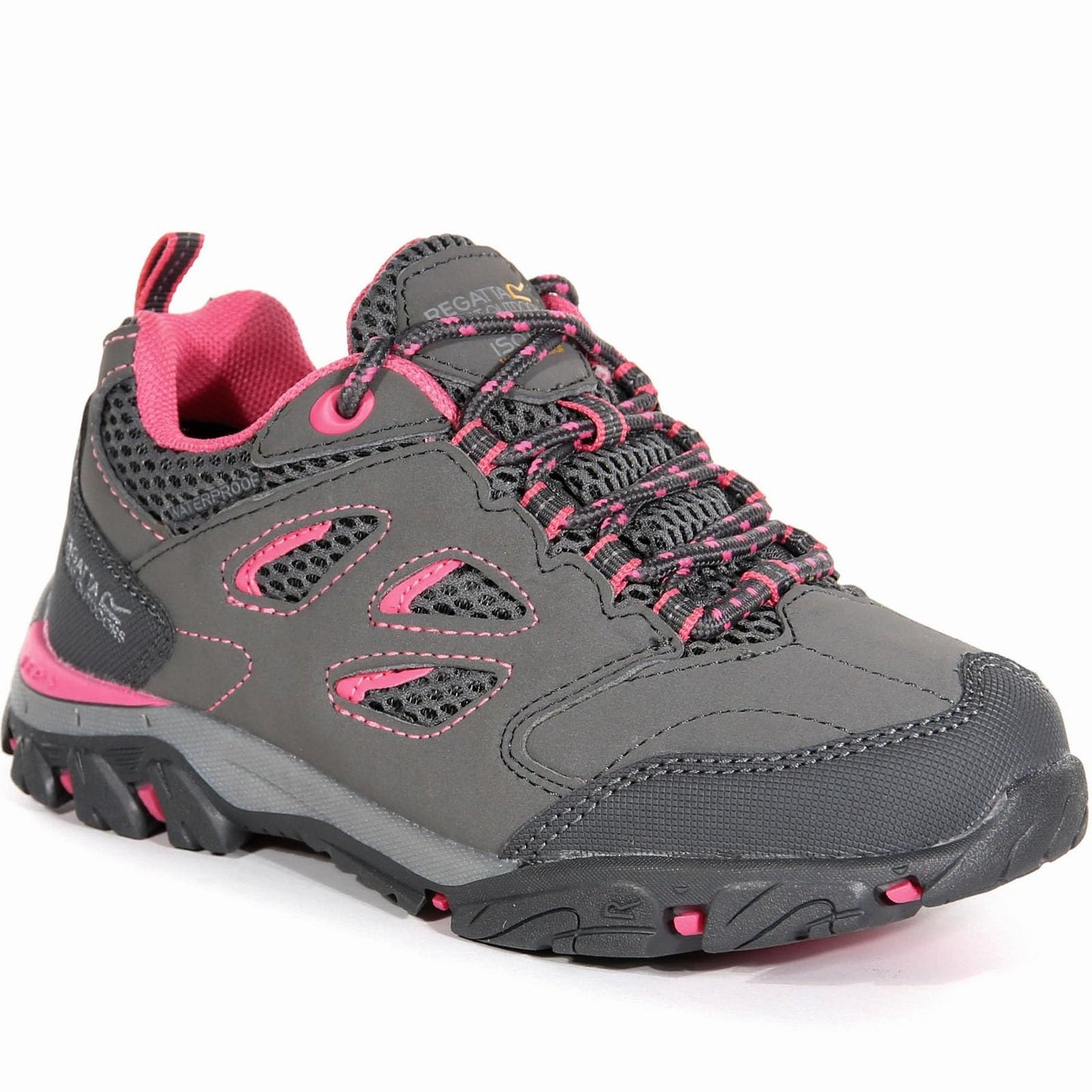 - Regatta Kids Holcombe Low Rise Walking Trainers | Grey -