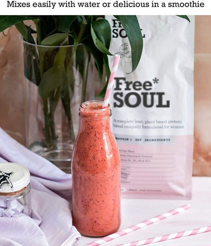 - Free Soul Vegan Protein Powder | Formulated for Women | 600g | 20g Protein | Added Nutrients | Gluten & Soy Free Plant Based Nutrition Protein Shake | Pea and Hemp Isolate Protein (Chocolate) -