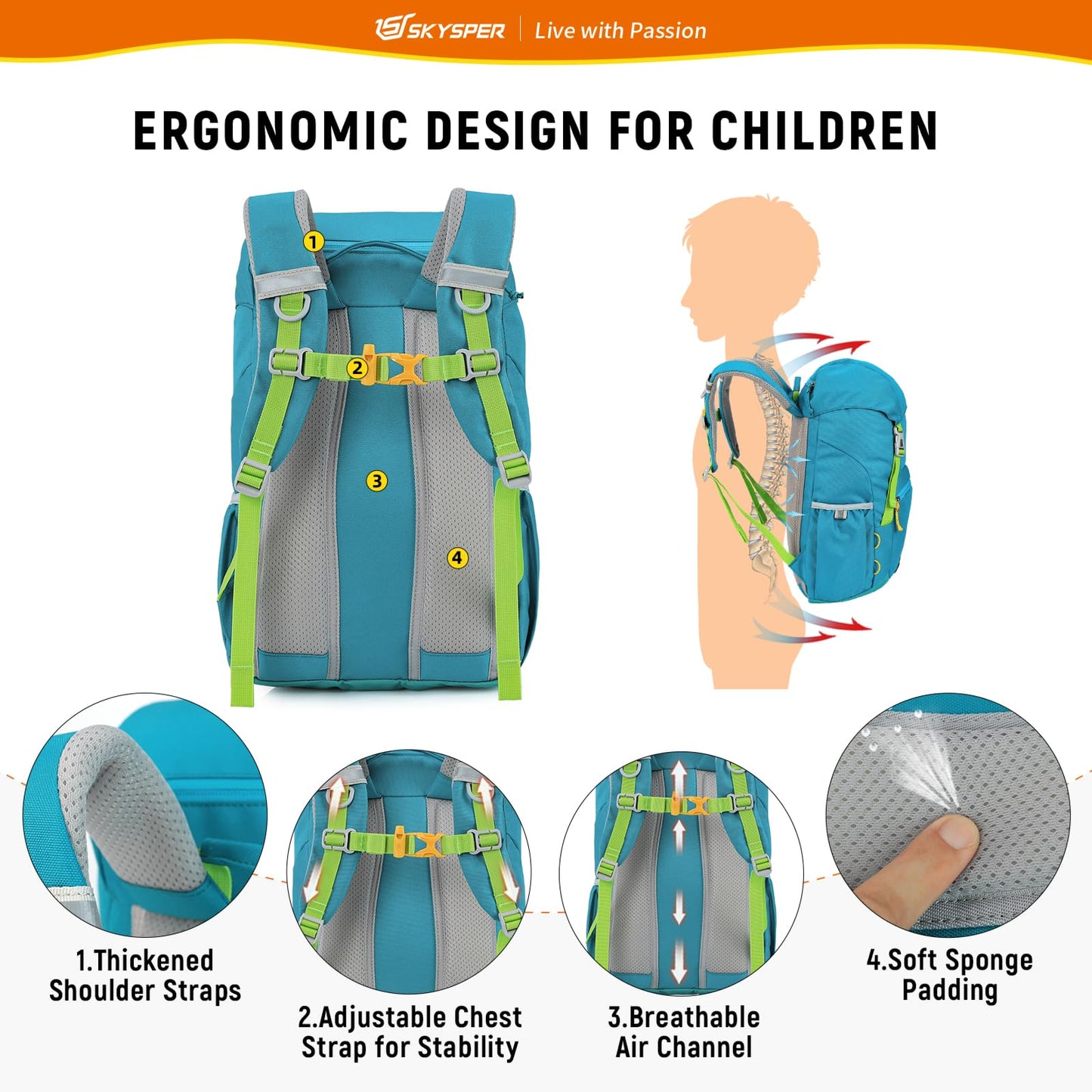 - SKYSPER Kids Backpack for Boys Girls |  Primary School Bag -