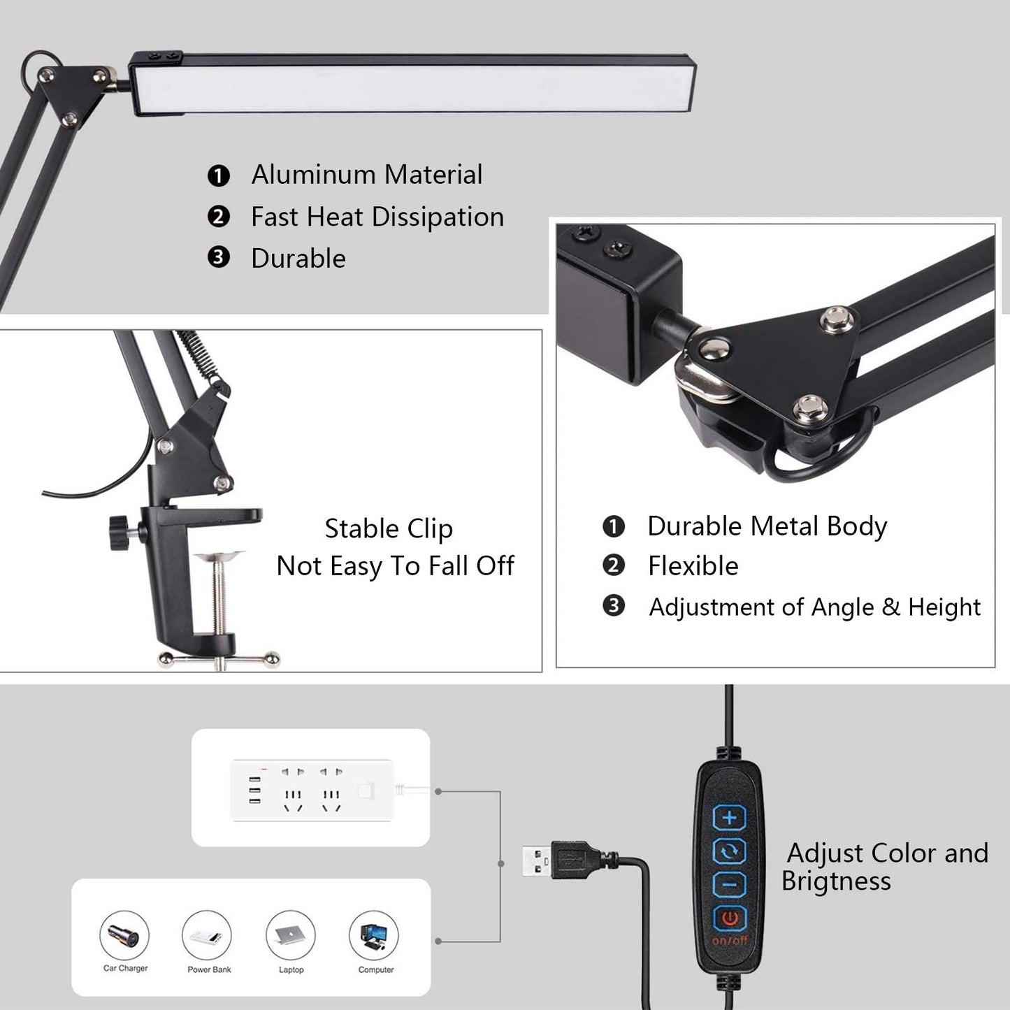 - SKYLEO LED Desk Lamp with Clamp | LED Desk Light for Office -
