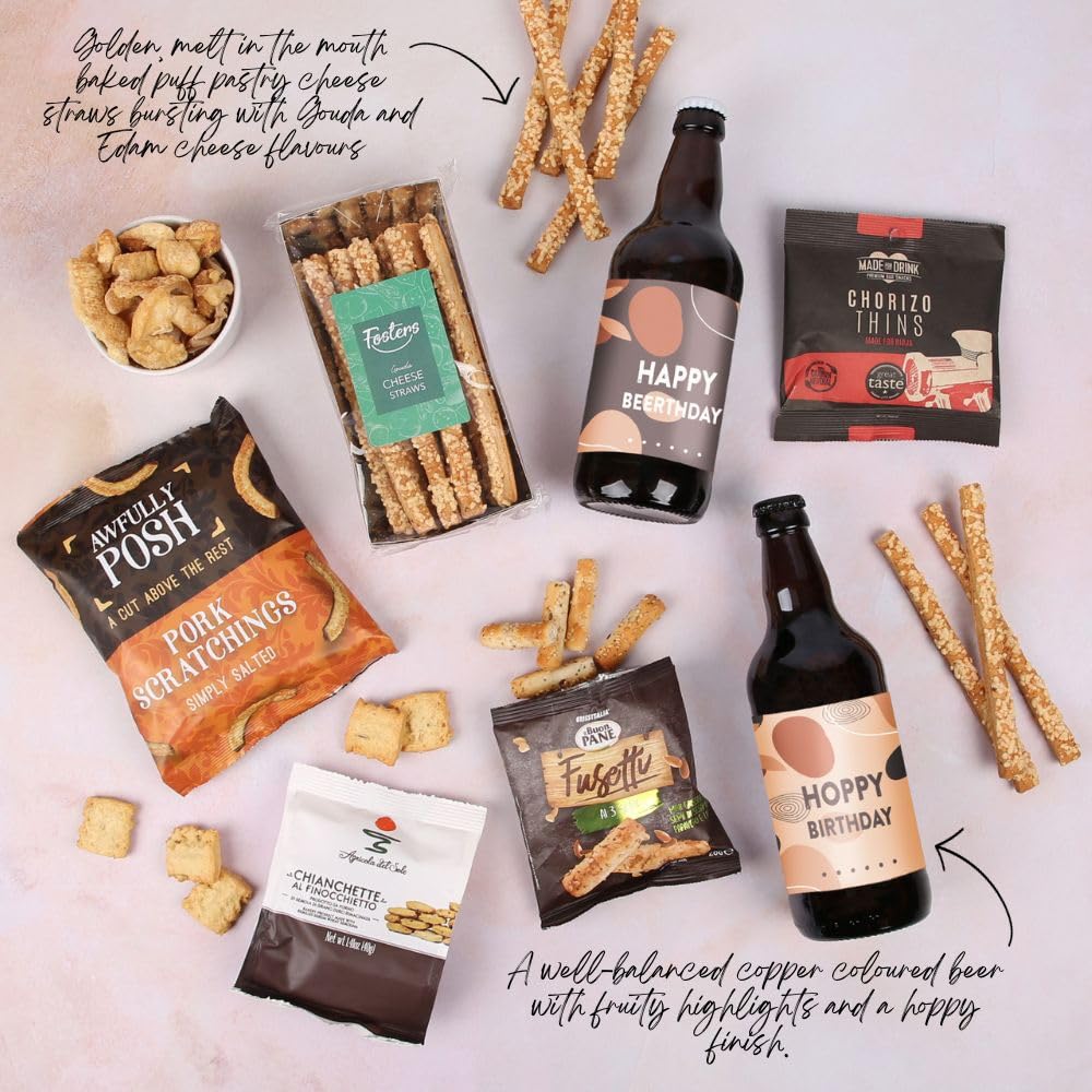 - Hay Hampers Birthday Beer Gift & Pub Snacks Hamper -