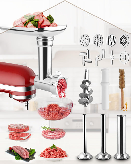- HOMGEN Meat Grinder Attachment For All Kitchenaid Stand Mixers -