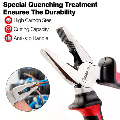 - Sharp-tec Combination Pliers 180mm | Multifunction Pliers | Wire Cutting/Crimping/Wire Twisting/Pulling and Nails Removing -