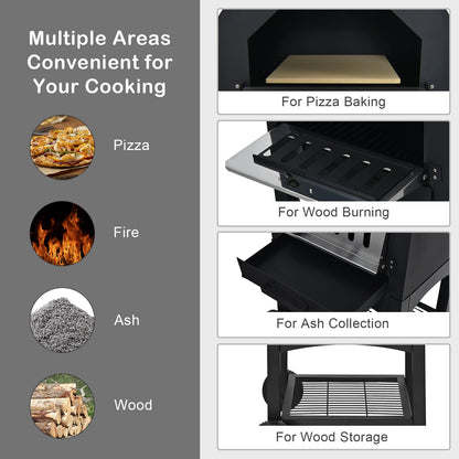 - TANGZON Outdoor Pizza Oven | Wood-fired Pizza Maker | Pizza Stone | Waterproof Cover -