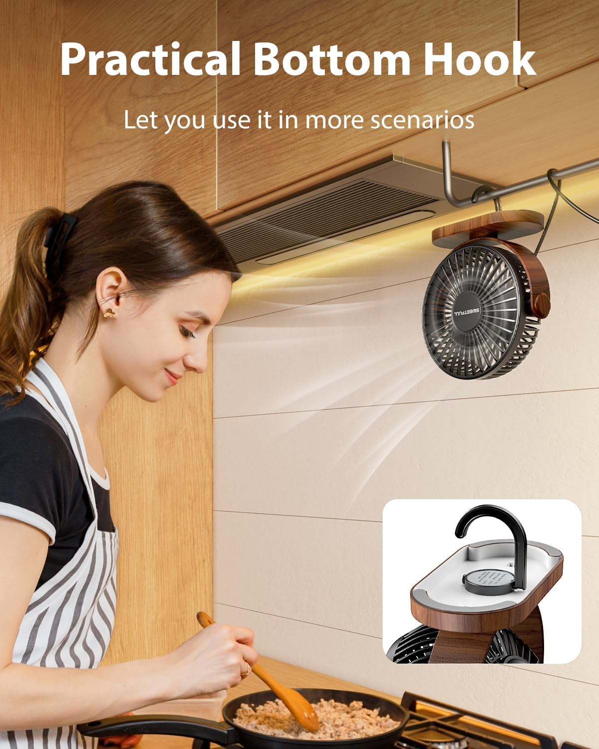 - SWEETFULL Desk Fan | Small USB Desk Fan | 3 Speeds | Portable Personal Desktop Fan | Black -