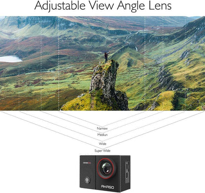 AKASO EK7000 Pro 4K Action Camera - Touch Screen EIS Adjustable View Angle 40m Waterproof Underwater Camera Remote Control Helmet Camera with Accessories Kit
