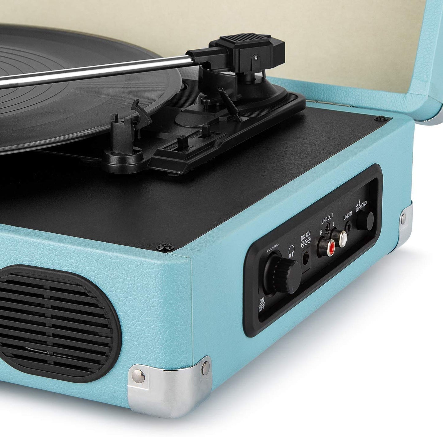 - 1 BY ONE Bluetooth Record Player Belt-Drive 3-Speed Portable Vinyl Turntable with Built in Speakers