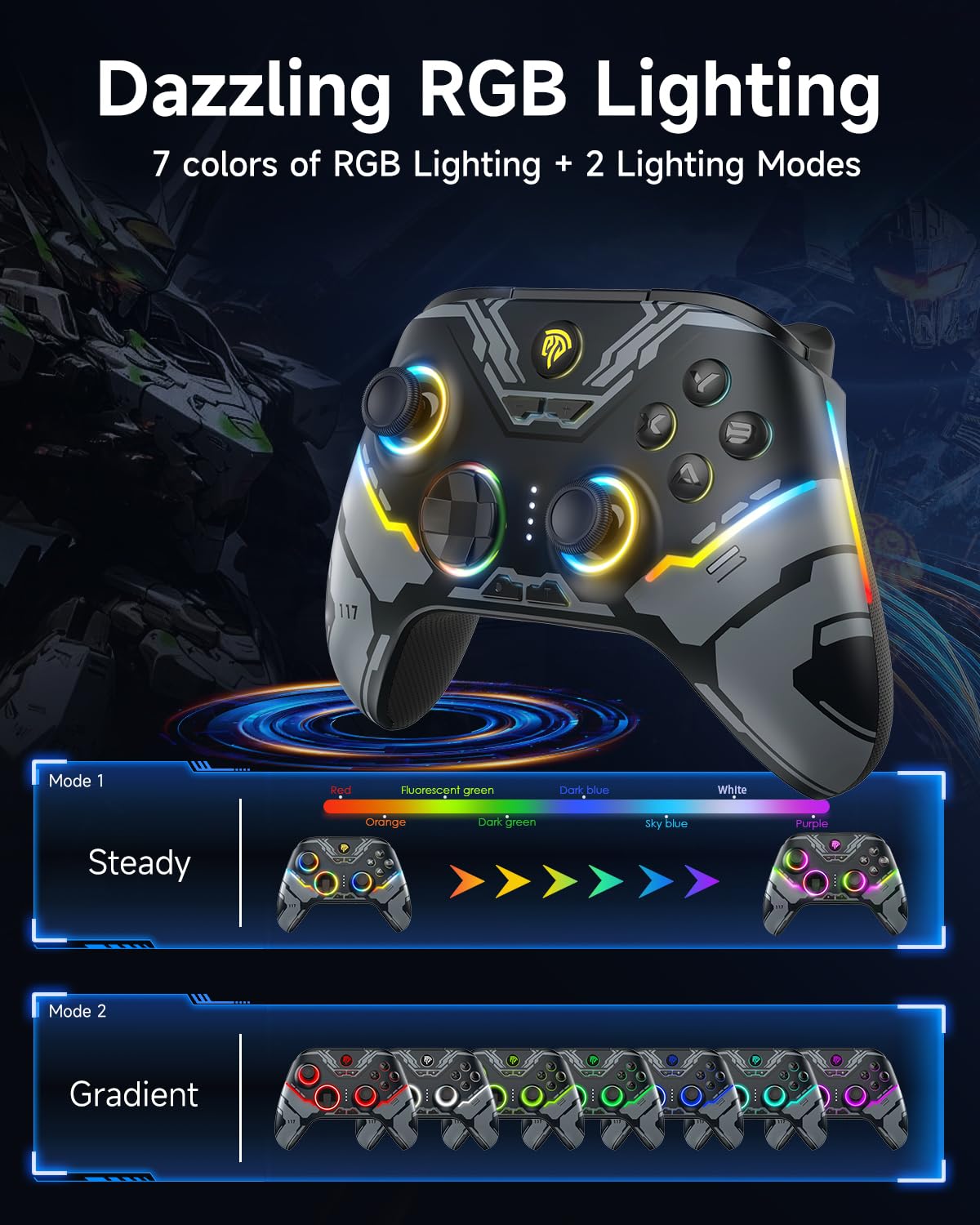 - EasySMX X15 Wireless PC Controller with Hall Triggers | Hall Joysticks | Enhanced Bluetooth Game Controller -