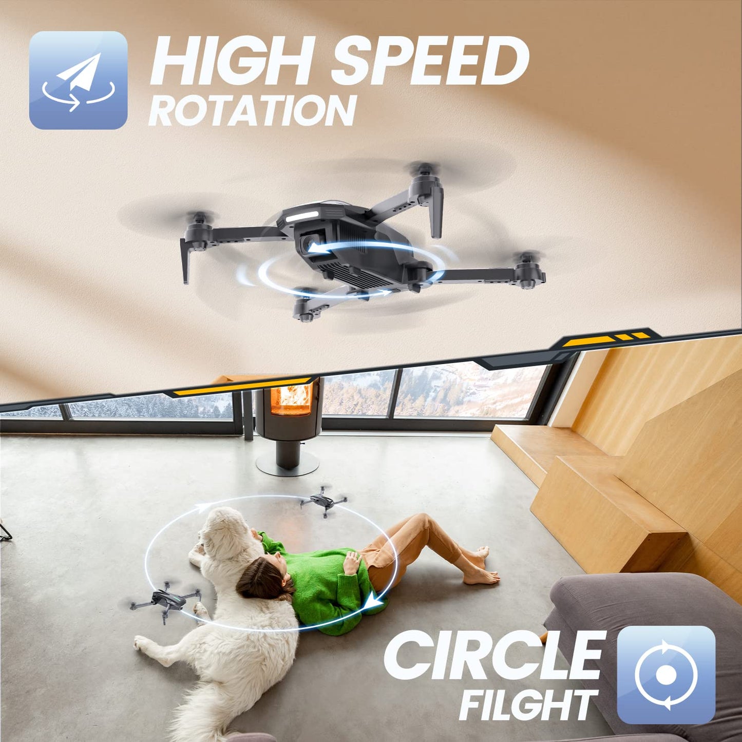 DEERC D70 Mini Drone for Kids Adults with Camera, 720P HD FPV Foldable RC Quadcopter for Boys Girls with Headless Mode, Tap Fly, 360° Flips, Voice and Gesture Control, 2 Modular Batteries