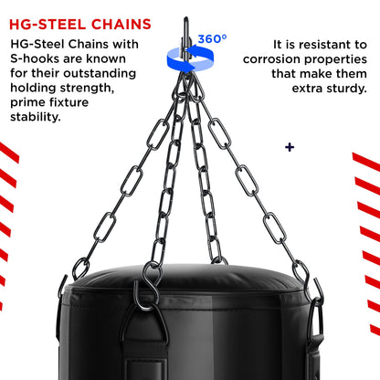 - RDX Punch Bag | Anti Swing | 5ft Heavy Filled 3PC Set -