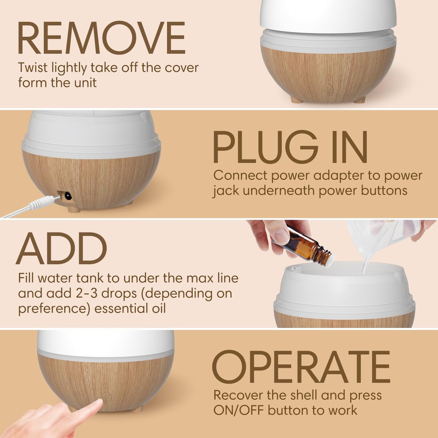 - SALKING Essential Oil Diffuser | 100ml Small Aromatherapy Diffuser -