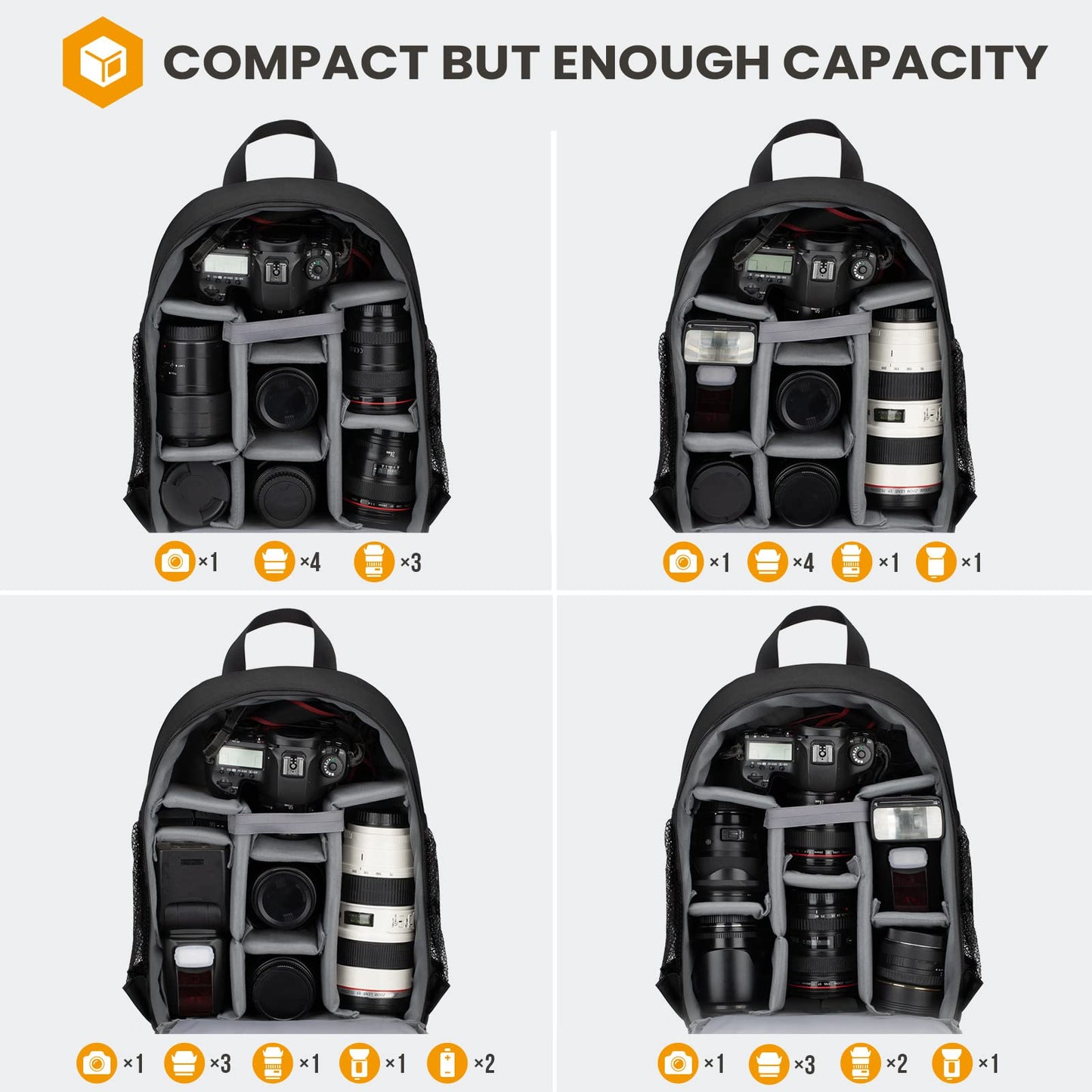 - TARION Camera Backpack | Waterproof Case |  Rain Cover | DSLR SLR Camera, Lens, Flash |  Black -