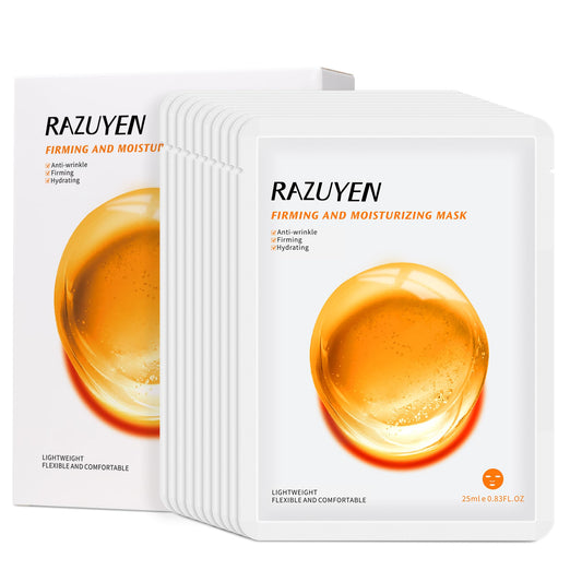- RAZUYEN Firming Face Sheet Masks | Anti Wrinkle, Moisturising & Hydrating face mask | Set of 10 -