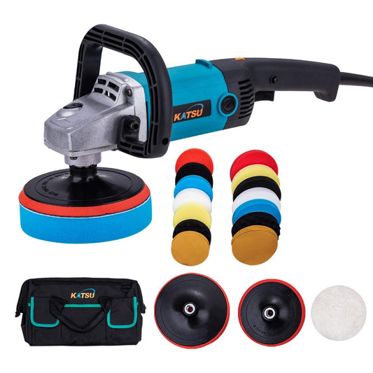- KATSU Car Polisher | 1200W 150mm 180mm | 20PCs Polishing Sponge Set -