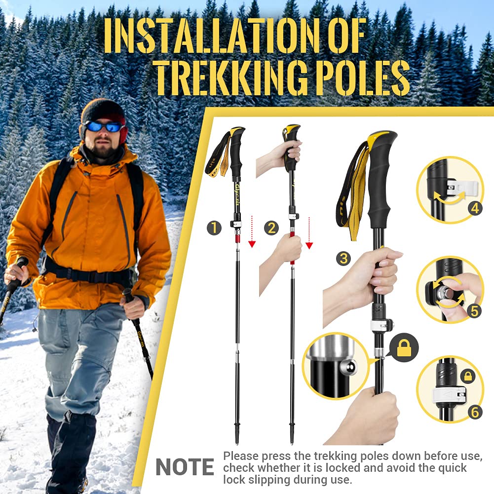 - Glymnis Walking Poles | 2 Pack | Collapsible Walking Poles -