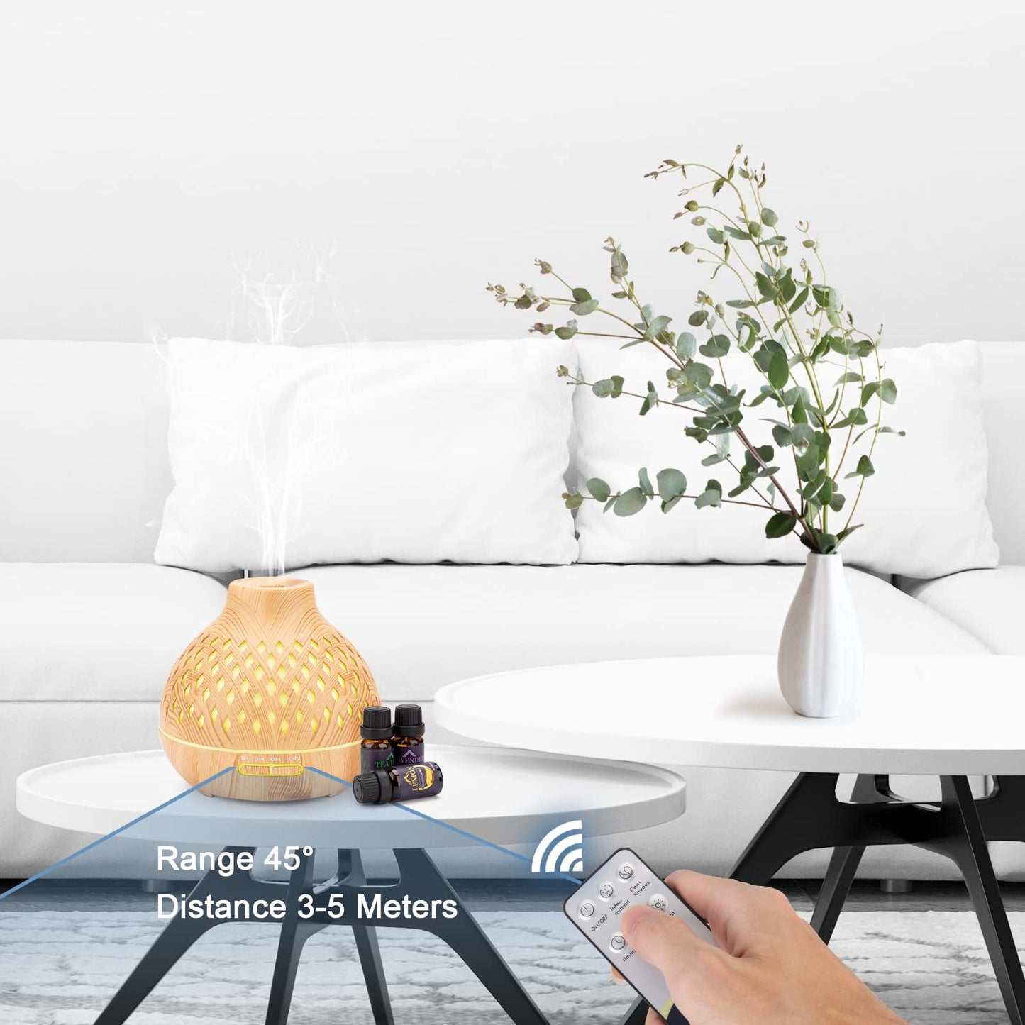 - SPLITSKY 400ML Essential Oil Diffuser | Remote Control Aroma Diffuser | 6 Essential Oils Gift Set -