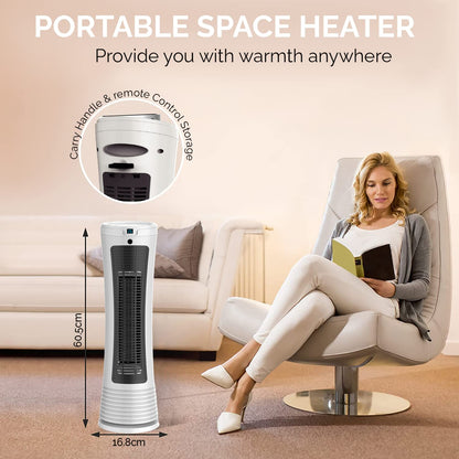 - Senelux Tower Space Heater | 2000W Portable Electric Ceramic Fan Heater -
