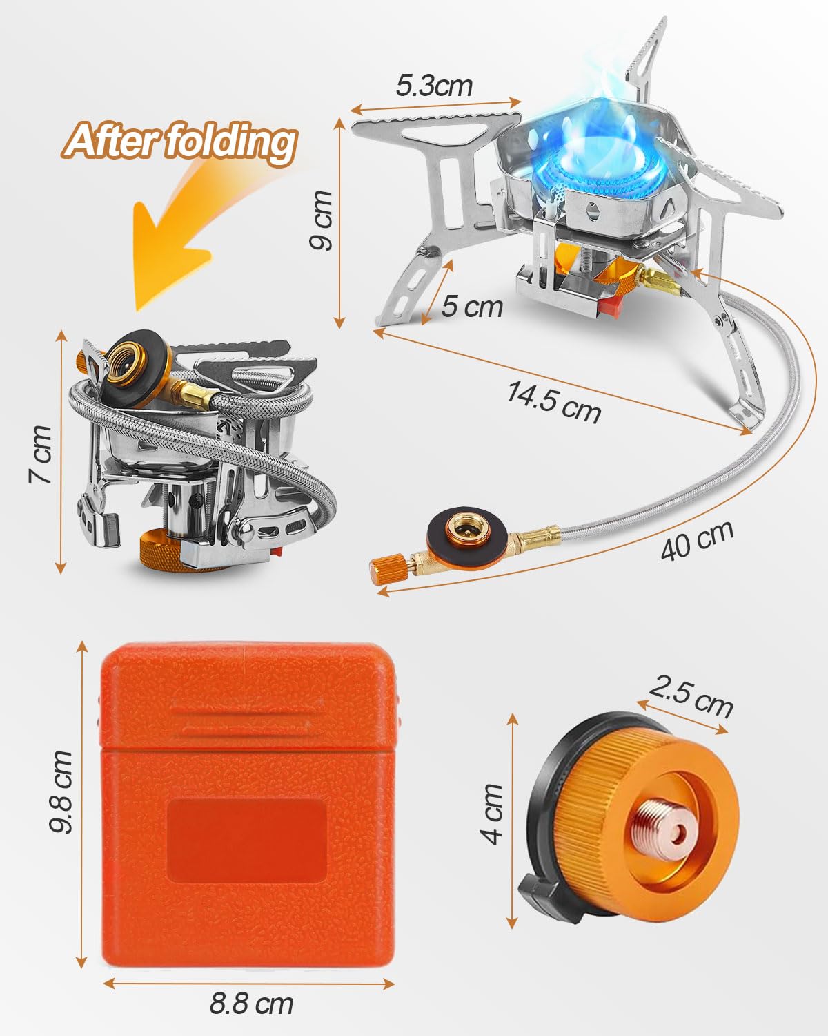 - Kemraes Camping Stove | Windproof Portable Gas Stove -