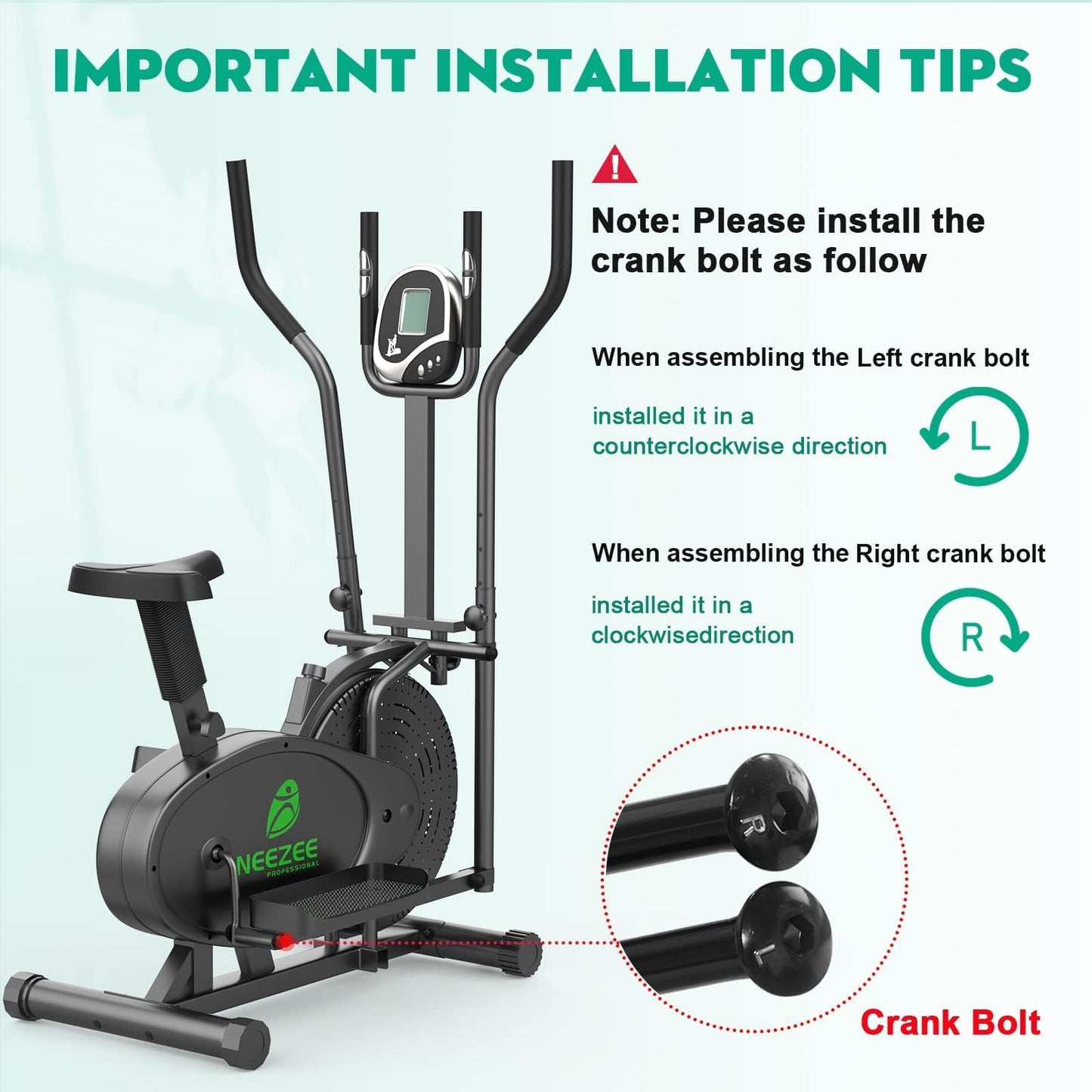 - Neezee Cross Trainer | With LCD Monitor | Max Weight 265LBS -