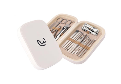 CAELYN & FRANCIS 18Pcs Manicure Set Stainless Steel Nail Clippers and Pedicure Kit, professional tools ideal Nail Care Kit gift for Men Women Friends and Parents (Elegant White)