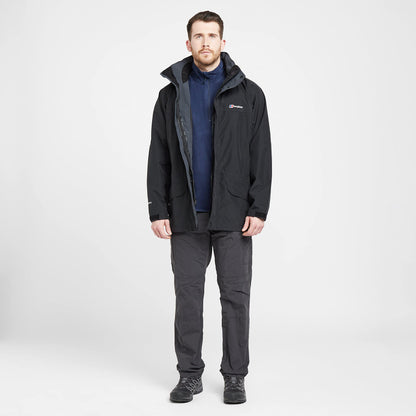 Berghaus Men's Cornice III Interactive Gore-Tex Waterproof Shell Jacket, Durable, Breathable Rain Coat, Black, XL