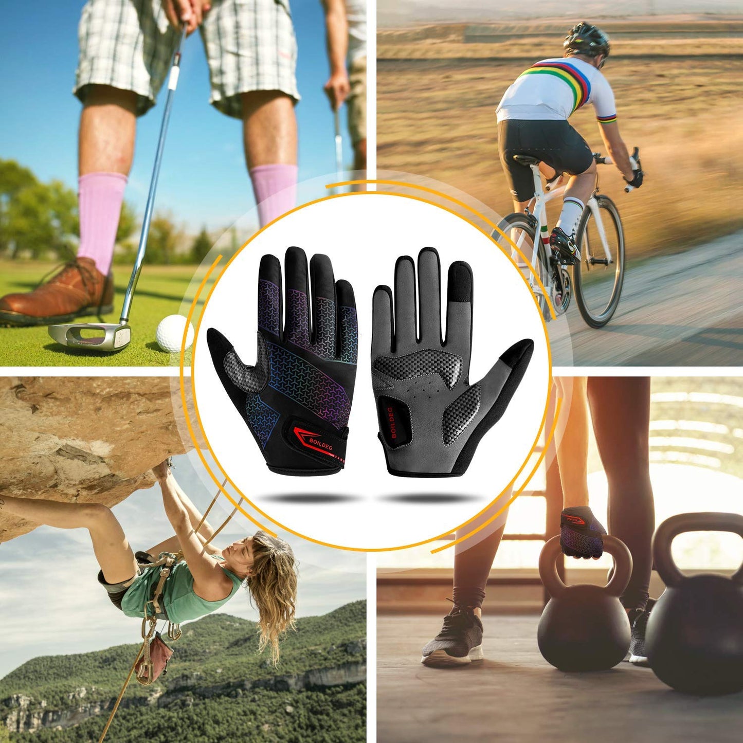 - OILDEG Cycling Gloves | Full Finger | Mountain Bike Gloves | Anti-Slip | Shock-Absorbing -