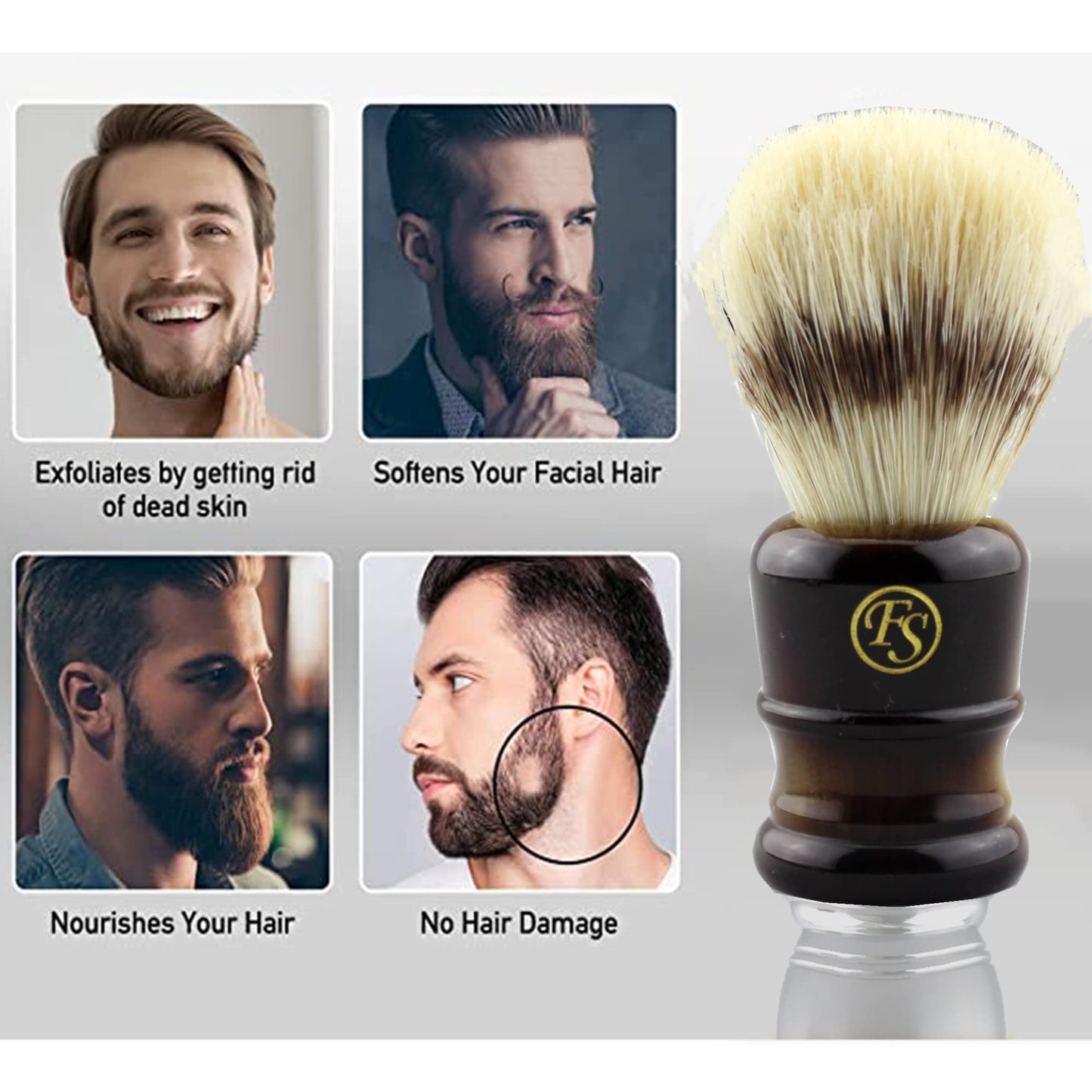 - Shaving Brush for Men | Frank FS shaving Synthetic Hair | Luxury Badger Brushes -