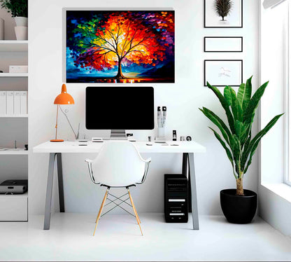 Artley Prints - Tree Of Life Modern Abstract Canvas Pictures for Living Room, Bedroom, Hallway, Kitchen or Office - Colourful Prints Extra Large 101 x 76cm (40 x 30 inches)