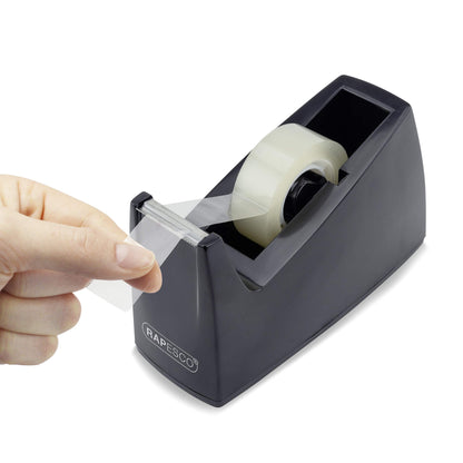 - Rapesco 1619 300 Tape Dispenser | 4 Tape Rolls | Black -