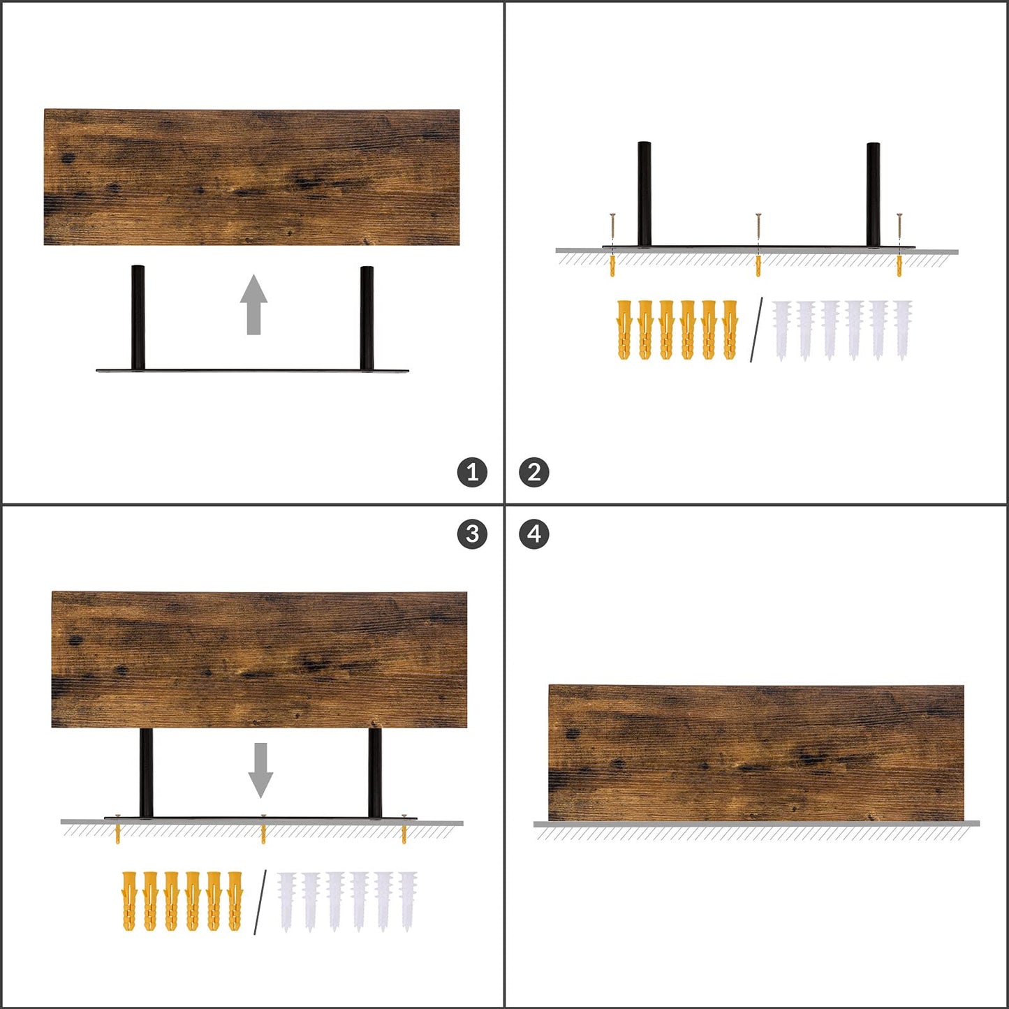 - HOOBRO Floating Shelves, Wall Shelves Set of 2 | Wall Mounted Shelves | 60cm -
