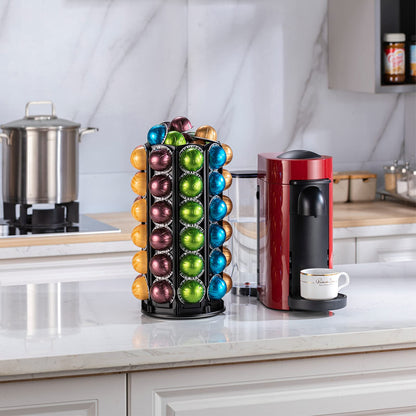 - Rice Rat | Nespresso Pods Holder With Central Additional Pods Storage | Carousel-60+ Pods -